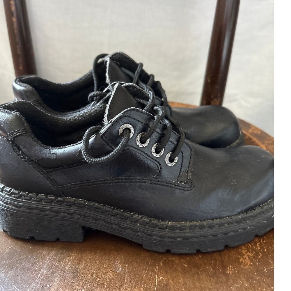 Predictions Chunky Black Oxford Size 8.5 Leather 90s Y2K Grunge Goth